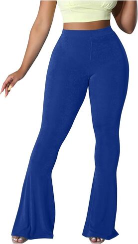 Women Flare Yoga Pants High Waisted Flare Leggings Bell Bottoms Comfy Athletic Pants Stretch Workout Trousers in Saudi Arabia
