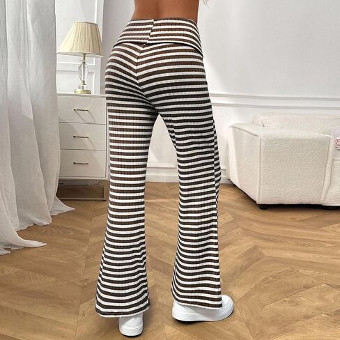 High Rise Striped Pants for Women Wide Leg Plus Size Pant Loose Comfy Trousers Trendy 2025 Casual Sweatpant in Saudi Arabia