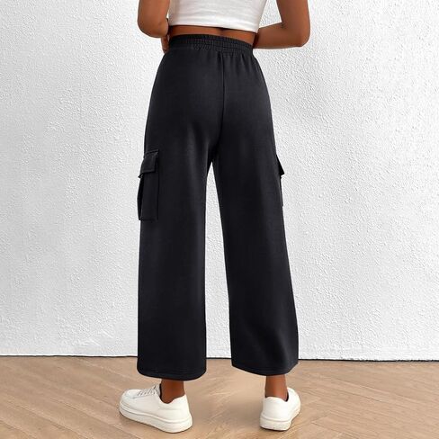 Women's Casual Sweatpant Drawstring Wide Leg Trousers High Waisted Baggy Casual Sweatpants with Pockets in Saudi Arabia