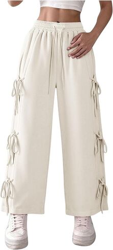 Wide Leg Sweatpants Women High Waisted Drawstring Baggy Lounge Pants Casual Loose Wide Leg Athletic Joggers in Saudi Arabia