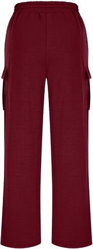 Women's Casual Sweatpant Drawstring Wide Leg Trousers High Waisted Baggy Casual Sweatpants with Pockets in Saudi Arabia