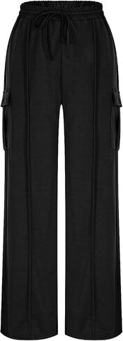 Women's Casual Sweatpant Drawstring Wide Leg Trousers High Waisted Baggy Casual Sweatpants with Pockets in Saudi Arabia