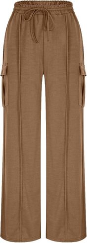 Women's Casual Sweatpant Drawstring Wide Leg Trousers High Waisted Baggy Casual Sweatpants with Pockets in Saudi Arabia