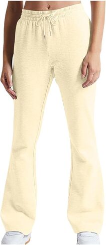 Women Flare Yoga Pants High Waisted Bell Bottoms Casual Comfy Athletic Sweatpants Slim Fit Workout Skinny Pants in Saudi Arabia