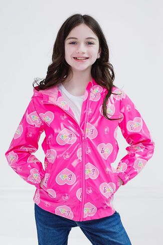 Barbie Girls Zip Up Waterproof Rain Jacket Little Kid to Big Kid Sizes (4-14-16) in Saudi Arabia