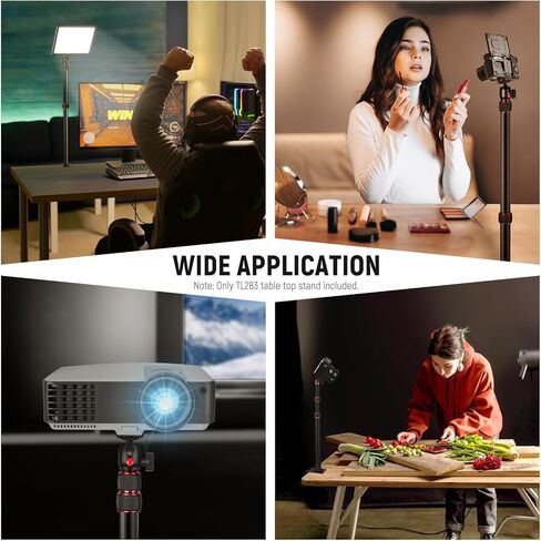 NEEWER Camera Desk Mount with Phone Holder & 360° Ball Head, 17"-40"/43-102cm Telescopic C Clamp Table Light Stand 1/4"Screw, Desktop Stand 6.6lb/3kg Max Load for DSLR Camera, Webcam, Ring Light,TL283 in Kuwait