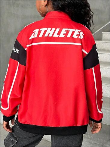 Soly Hux Girl's up up bomber Jacket Y2K Long Sleeve Racing Motorderwear Outerwear Streetwear in Saudi Arabia