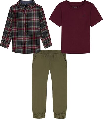 Nautica Boys 3pc Woven Shirt Pant Set in Saudi Arabia