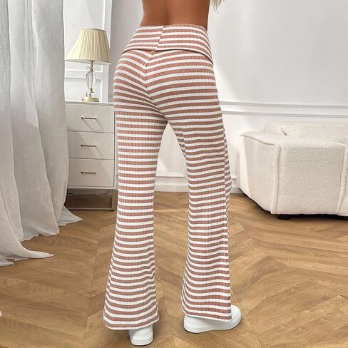 High Rise Striped Pants for Women Wide Leg Plus Size Pant Loose Comfy Trousers Trendy 2025 Casual Sweatpant in Saudi Arabia