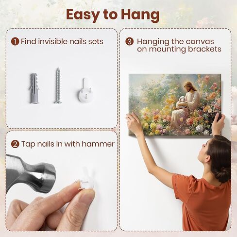 lamplig Pink Wall Art Flowers Canvas Prints Floral Pictures Gray Modern Romantic Artwork Blush Bloom Painting Stretched for Bathroom Living Dining Room Bedroom Home Wall Decor 12 x 16, 3 Panels in Kuwait