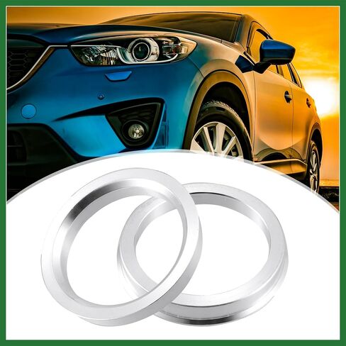 Motoforti 57.1mm to 66.1mm Universal Car Hub Centric Rings Silver Tone - Pack of 2 Long-Lasting in Saudi Arabia