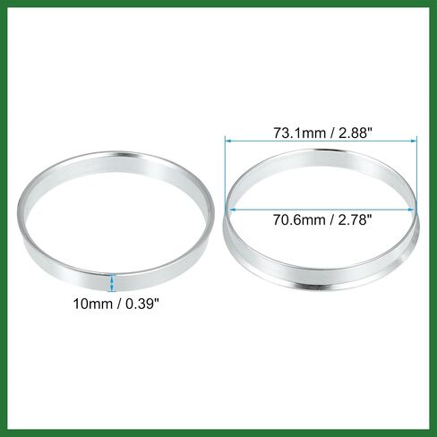 Motoforti 73.1mm to 70.6mm Universal Car Hub Centric Rings Silver Tone - Pack of 4 Long-Lasting in Saudi Arabia