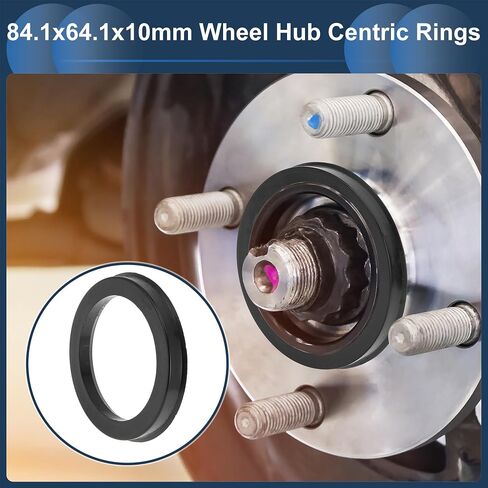 84.1mm to 64.1mm Car Wheel Hub Centric Rings Black Polycarbonate Wheels Center Shaft Shock Absorbing Hubrings 4 Pcs in Saudi Arabia
