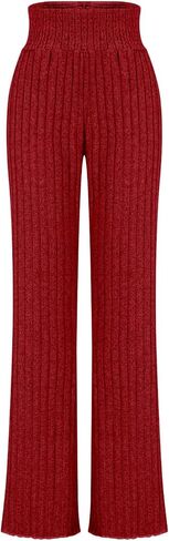 Women's Pleated Wide Leg Palazzo Pants with Drawstring Trendy Casual Elastic High Waist Trousers Loose Fit Lounge Pants in Saudi Arabia