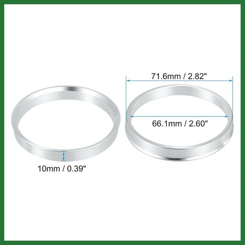 Motoforti 71.6mm to 66.1mm Universal Car Hub Centric Rings Silver Tone - Pack of 4 Long-Lasting in Saudi Arabia