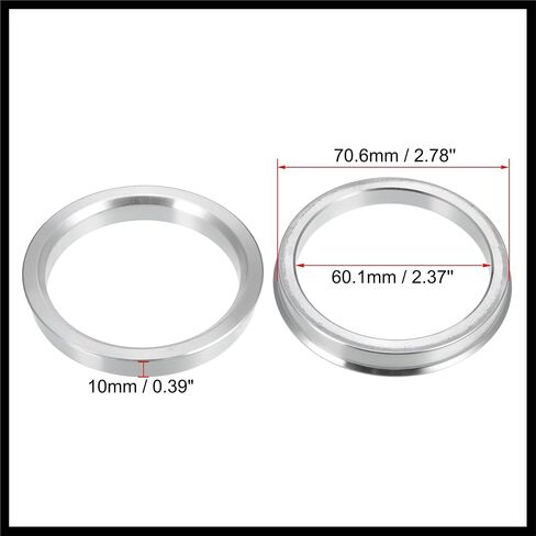4pcs OD 70.6mm إلى ID 60.1mm Aluminium Car Hub Rings Centric Rings Bore Center Placer Materian in Kuwait