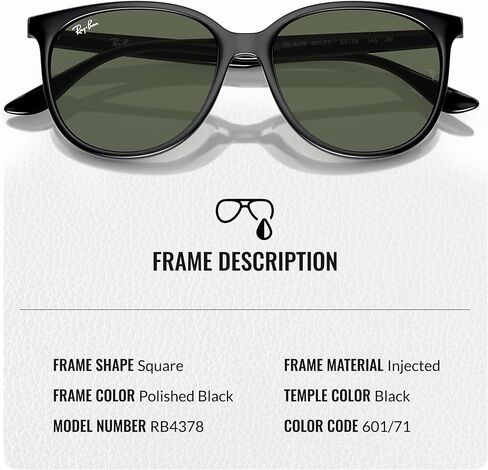 Ray-Ban RB4378 Square Shaped Sunglasses for Men & Women with Official RAYBAN Eyewear Kit in Saudi Arabia