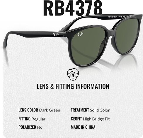 Ray-Ban RB4378 Square Shaped Sunglasses for Men & Women with Official RAYBAN Eyewear Kit in Saudi Arabia