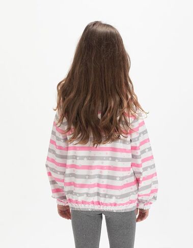 WELAKEN Girls and Toddlers' Lightweight Jacket - Hooded Printed Water-Resistant Jacket for Kids in Saudi Arabia