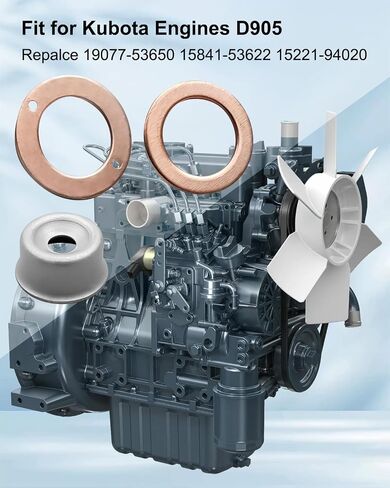 19077-53650 Injector Washer Heat Shield Replacement Replace 15841-53622 15221-94020 1907753650 1584153622 15221-94020 Fit for 3 Cylinder Kubota Engines D905 D1005 D1105 D1305 D1403 D1503E in Saudi Arabia