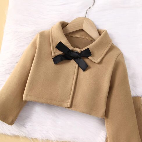Toddler Baby Girl Dress Coat Long Sleeve Solid Color Buttons Jacket Coat Fall Winter Outfit in Saudi Arabia