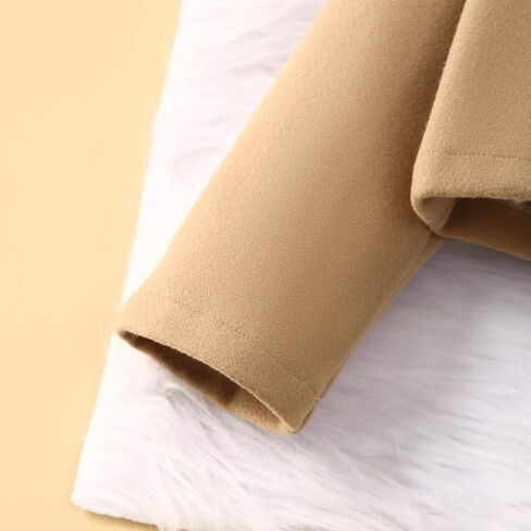 Toddler Baby Girl Dress Coat Long Sleeve Solid Color Buttons Jacket Coat Fall Winter Outfit in Saudi Arabia