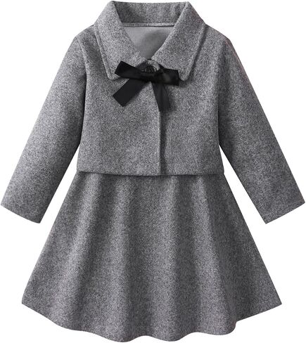 Toddler Baby Girl Dress Coat Long Sleeve Solid Color Buttons Jacket Coat Fall Winter Outfit in Saudi Arabia