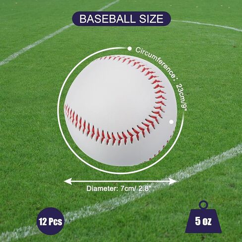 PATIKIL 9 Inch Baseball 6 Pack Hard Baseballs Bulk Standard Size Adult Leather Practice Training Baseball Unmarked Baseballs for Pitching in Saudi Arabia