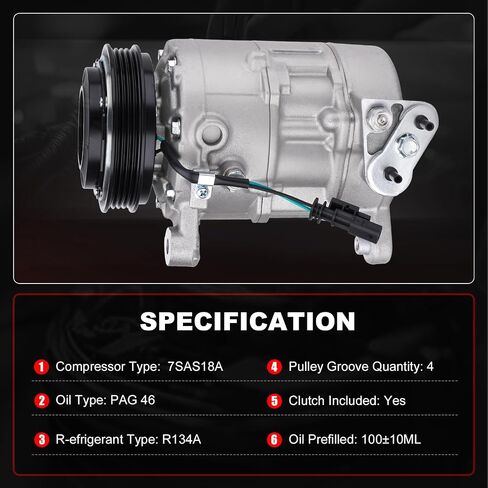 Air Conditioner AC Compressor with Clutch Compatible with 2015-2020 Cadillac Escalade, 2015-2019 GMC Sierra Yukon XL, 2014-2019 Silverado 1500 4.3L/5.3L/6.2L, 2015-2020 Suburban/Tahoe 5.3L in Saudi Arabia