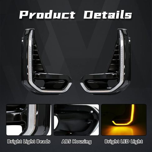 LED Daytime Running Lights For Toyota Hilux Vigo Revo 2015-2017 Fog Lamp Replacement Chrome Trim Driving Light With Turn Signal in Saudi Arabia