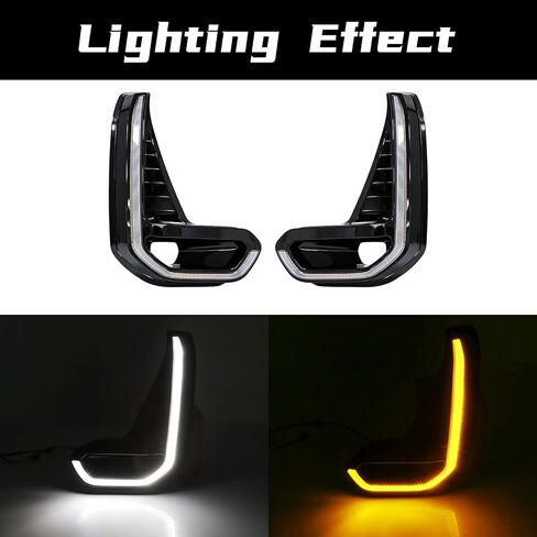 LED Daytime Running Lights For Toyota Hilux Vigo Revo 2015-2017 Fog Lamp Replacement Chrome Trim Driving Light With Turn Signal in Saudi Arabia