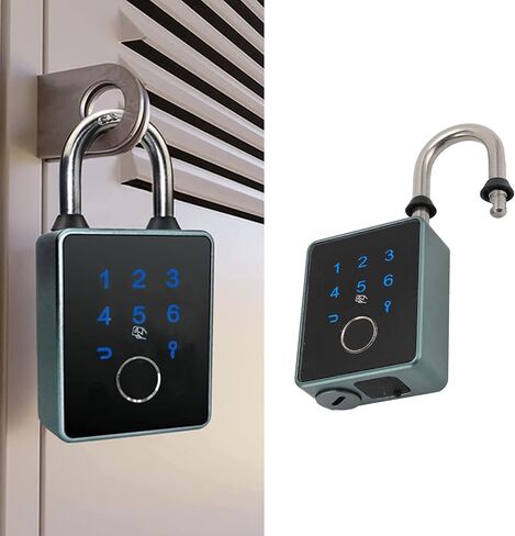 Fingerprint Padlock, Smart Padlock with Keyless Biometric, APP Control & Key Backup, Outdoor Heavy Duty Locker Lock for Gym Locker, Door, Luggage, Suitcase, Backpack in Saudi Arabia