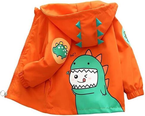 Pinu Cartoon Dinosaur Series Zip Coat Think Fashion Stacket مقنعن لليغ بويز فتيات الربيع فصل الصيف in Saudi Arabia