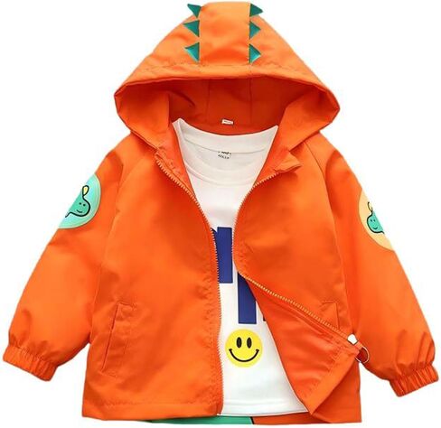 Pinu Cartoon Dinosaur Series Zip Coat Think Fashion Stacket مقنعن لليغ بويز فتيات الربيع فصل الصيف in Saudi Arabia