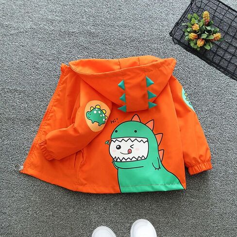Pinu Cartoon Dinosaur Series Zip Coat Think Fashion Stacket مقنعن لليغ بويز فتيات الربيع فصل الصيف in Saudi Arabia
