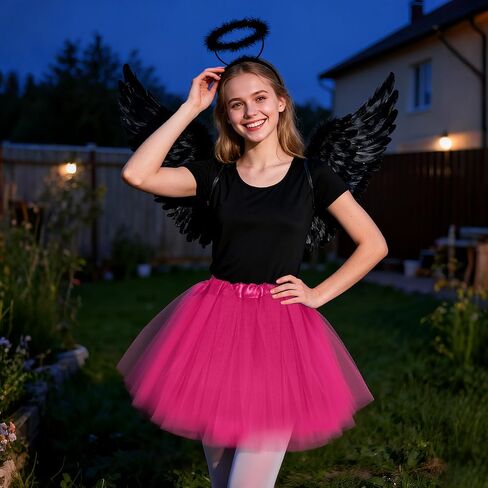 Adult Tutu Skirts, 5 Layered Tulle Short Skirts for Women, Halloween Christmas Rave Costume Tutus, Dance Running Skirt in Saudi Arabia