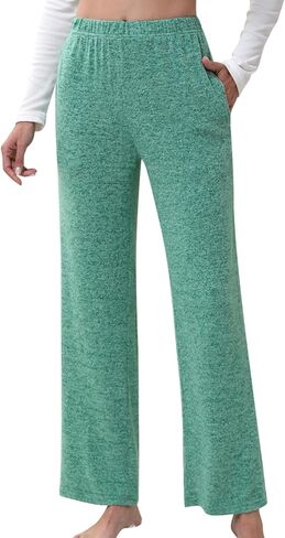 PNAEONG Womens Wide Leg Lounge Pants with Pockets Loose Comfy Casual Pajama Pants Cozy Pajama Bottoms in Saudi Arabia