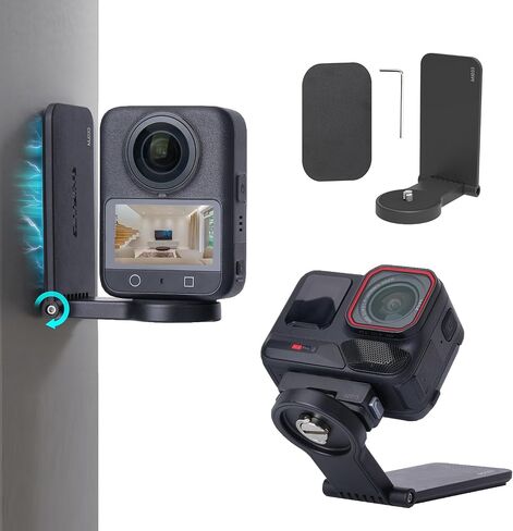 حامل تثبيت مغناطيسي Insta360 X4 متوافق مع كاميرا Insta360، حامل توجيه مغناطيسي مع برغي 1/4 لكاميرا الحركة 360، قاعدة حامل لـ Insta360 X4/X3/X/GO 3/GO 2/DJI Pocket 3 in Kuwait