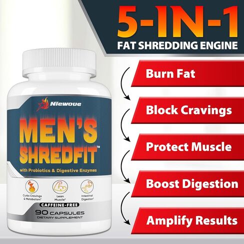 Thermogenic Fat Burner for Men, GLP-1 Support, Premium Appetite Suppressant with Green Tea, Probiotics & Digestive Enzymes - 90 Capsules in Saudi Arabia