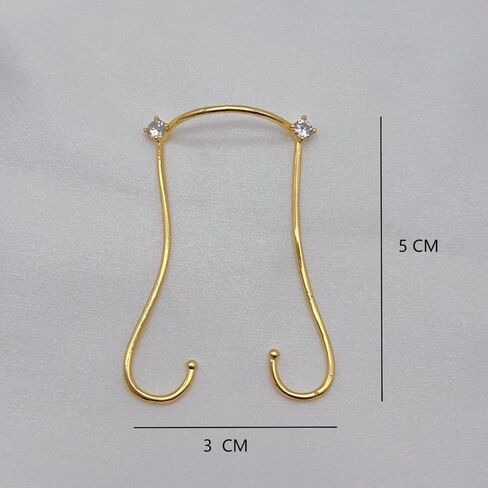 DJCIW Fake Nose Bridge Jewelry,Punk Style Non Pierced Clip On Nose Cuff, Adjustable Statement Facial Jewelry for Women, Festival, Cosplay, Photos and Cosplay Accessories in Kuwait