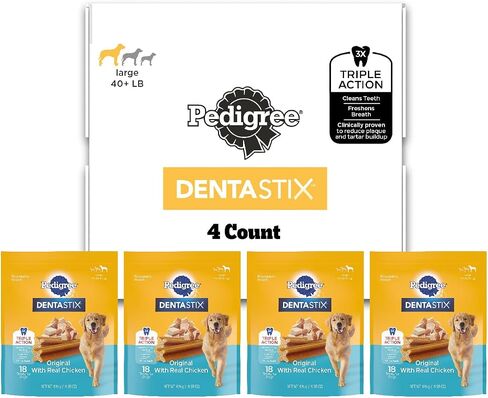 Dentastix Pedigree Dental Dog Treats for Large Dogs Fresh Flavor Dental Bones, 52 oz. Multipack (60 Treats) in Saudi Arabia