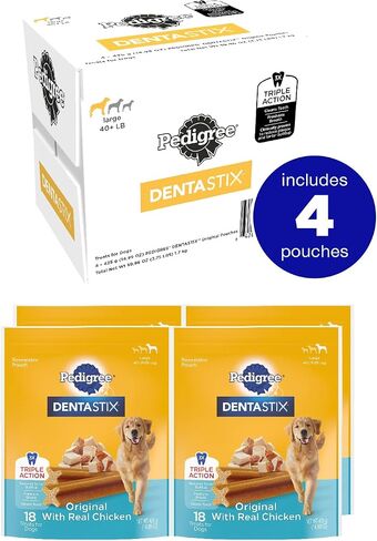 Dentastix Pedigree Dental Dog Treats for Large Dogs Fresh Flavor Dental Bones, 52 oz. Multipack (60 Treats) in Saudi Arabia