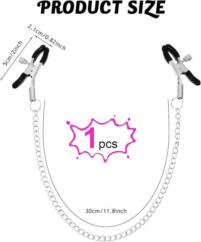 Body Chain Stainless Steel, Nipple Jewelry Non Piercing, Adjustable Body Clamps, Body Jewelry Clip, Body Chain for Women (Black) in Saudi Arabia