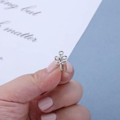 Vintage Geometric Knot Nose Ring Hoop Twisted Cuff Copper African Gold Fake Non Pierced Clip Jewelry for Women in Kuwait