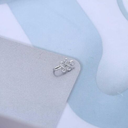 Vintage Geometric Knot Nose Ring Hoop Twisted Cuff Copper African Gold Fake Non Pierced Clip Jewelry for Women in Kuwait