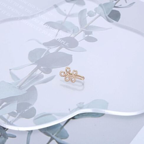 Vintage Geometric Knot Nose Ring Hoop Twisted Cuff Copper African Gold Fake Non Pierced Clip Jewelry for Women in Kuwait