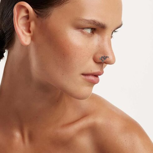 HZMAN Gothic Fake Nose Ring African Nose Cuffs Silver Faux Septum Stainless Steel Nose Rings Clip on Nose Jewelry for Woman Non Pierced Jewelry in Saudi Arabia