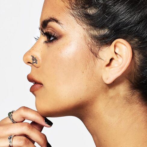 HZMAN Gothic Fake Nose Ring African Nose Cuffs Silver Faux Septum Stainless Steel Nose Rings Clip on Nose Jewelry for Woman Non Pierced Jewelry in Saudi Arabia