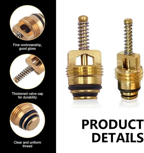Downhill 7 PCS Air Conditioner Valve Core and Cap Kit, Air Conditioning Service Valves Assembly, AC System Charging Port Maintain Accessories, Universal for Most Cars, Trucks, SUVs (Black) in Saudi Arabia
