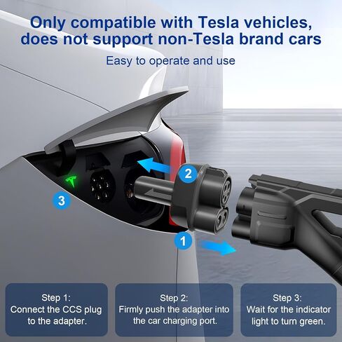 NACS to CCS Charging Adapter - Support Fast Charging for Ford, General Motors, and Rivian CCS1 Electric Vehicles at NACS Supercharger Stations, Support 500A, 1000V, and 250KW DC Fast Charging in Saudi Arabia